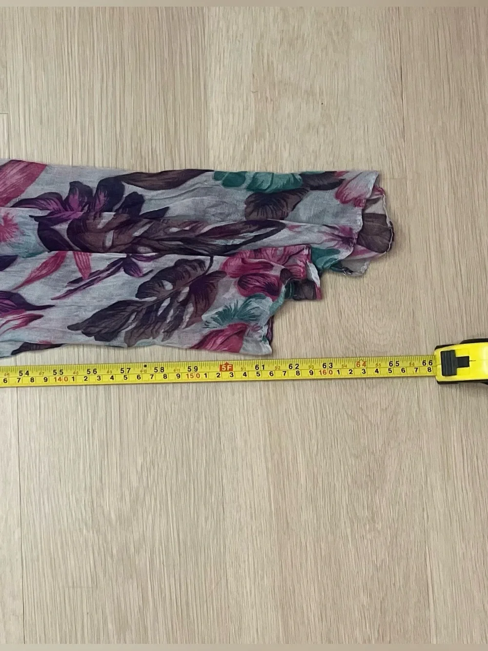 Floral Lightweight Women's Scarf in Teal and Plum Accents